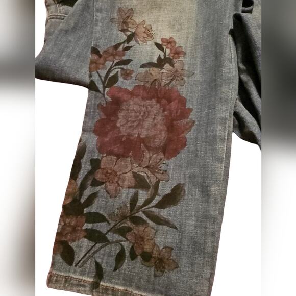 Chico's So Slimming Girlfriend Floral Ankle Jeans Plus Size 18 3.5 - Picture 2 of 10